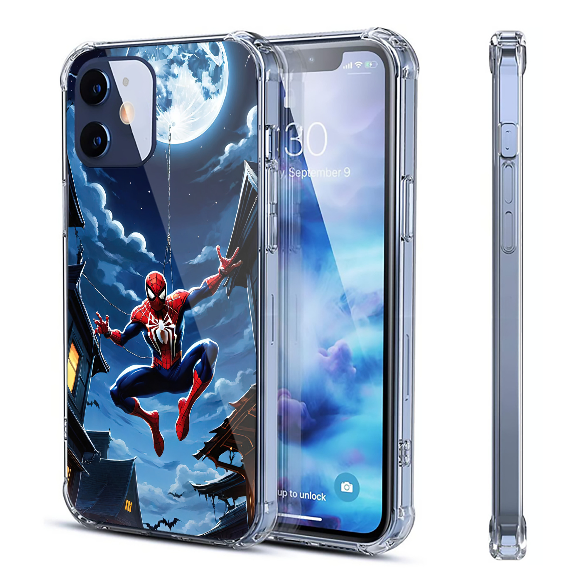 （画像用） Spider Man スパイダーマン 【iPhone 12シリーズ対応】透明スマホケース（クリアソフトケース）